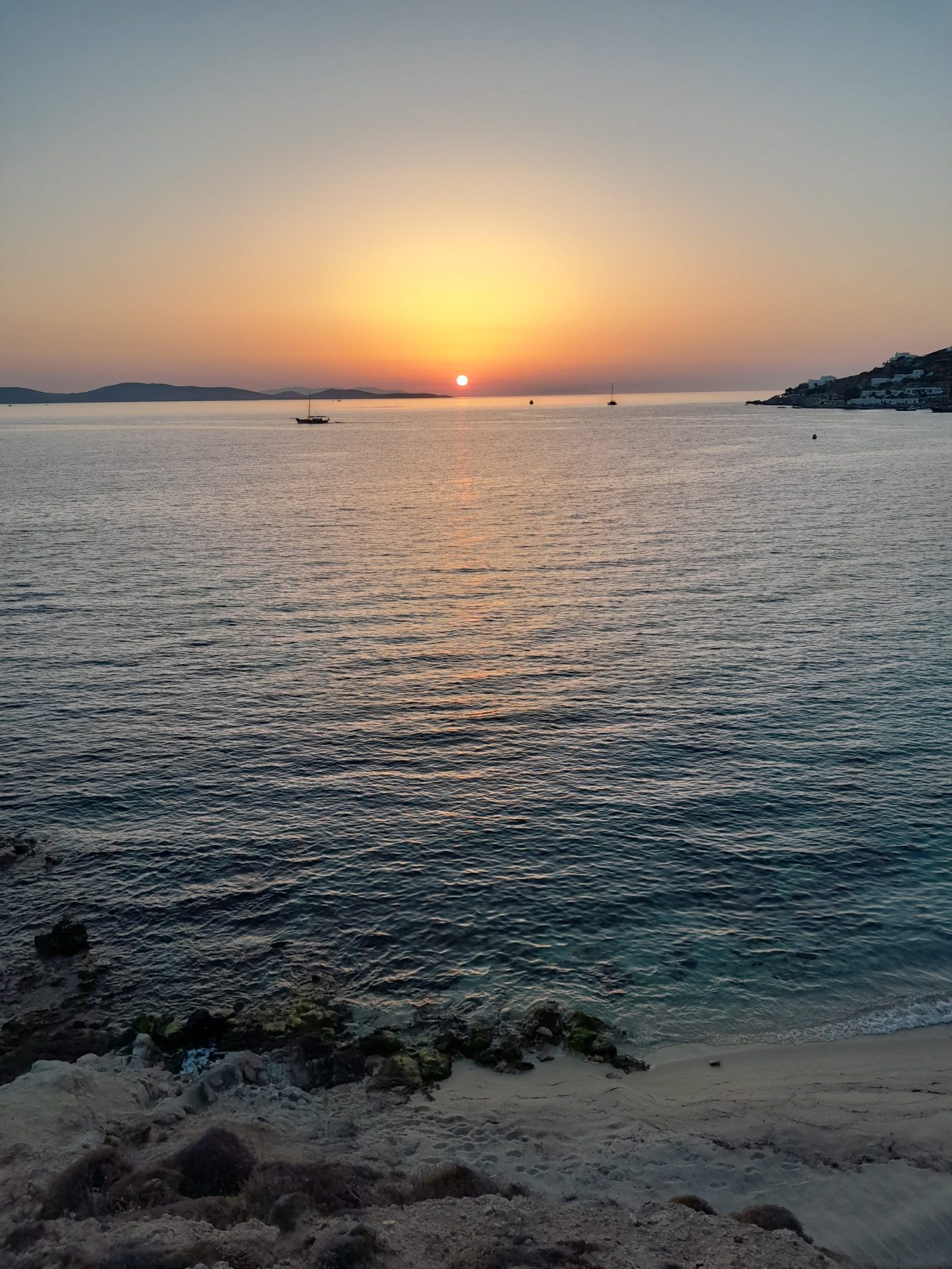 Sunset in Agios Ioannis, Mykonos Greece