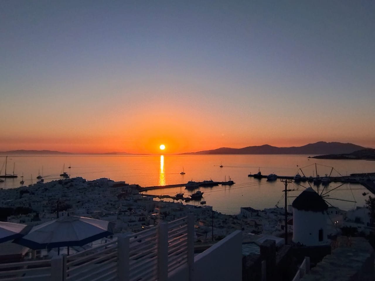 Sunset in Mykonos Town