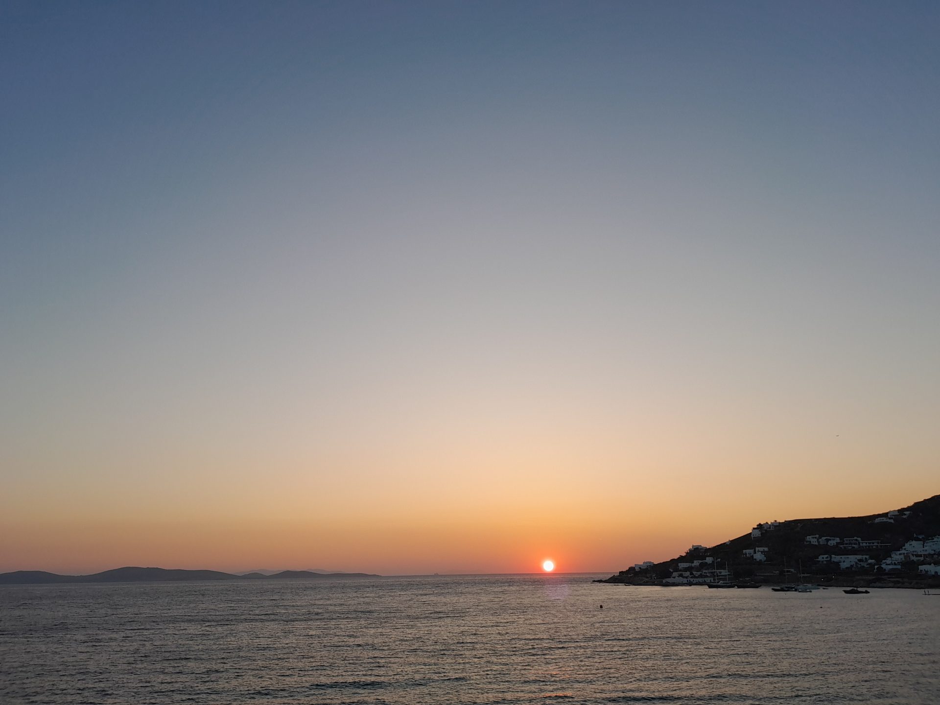 Sunset in Agios Ioannis, Mykonos Greece
