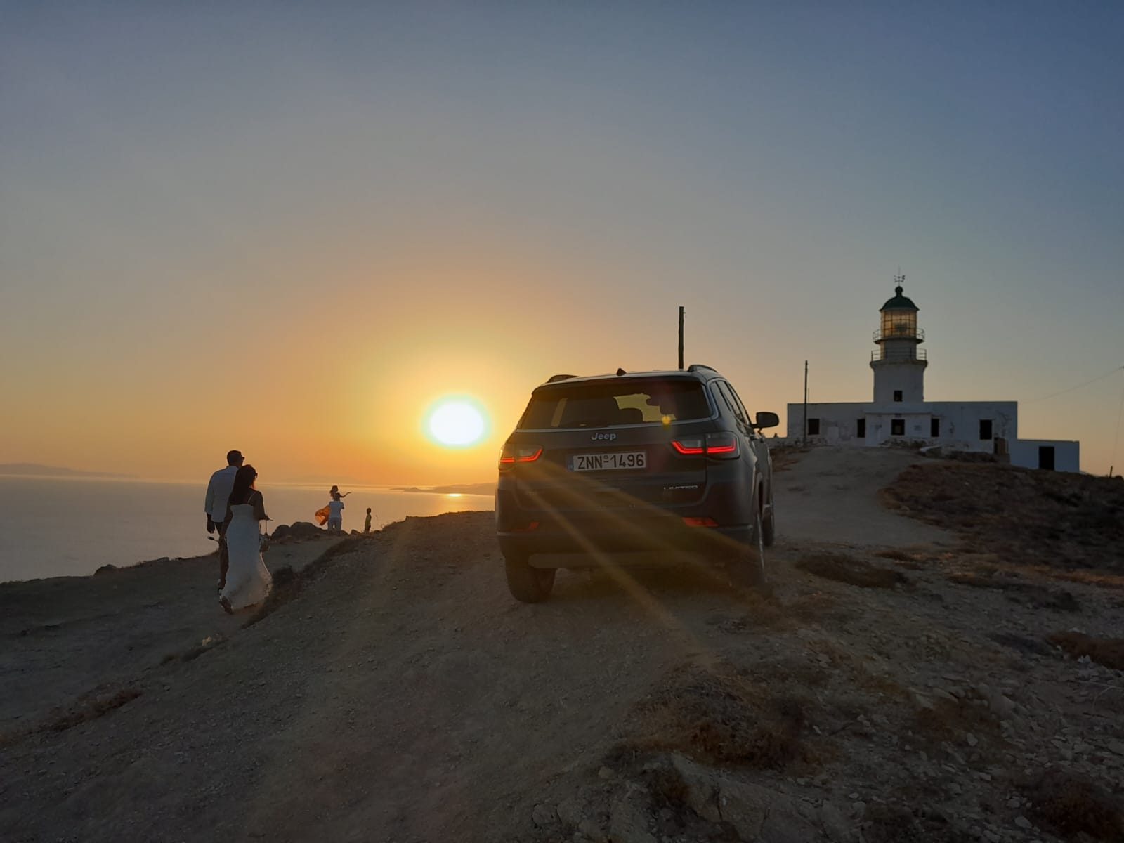 Sunset in Armenistis Lighthouse, Mykonos Greece