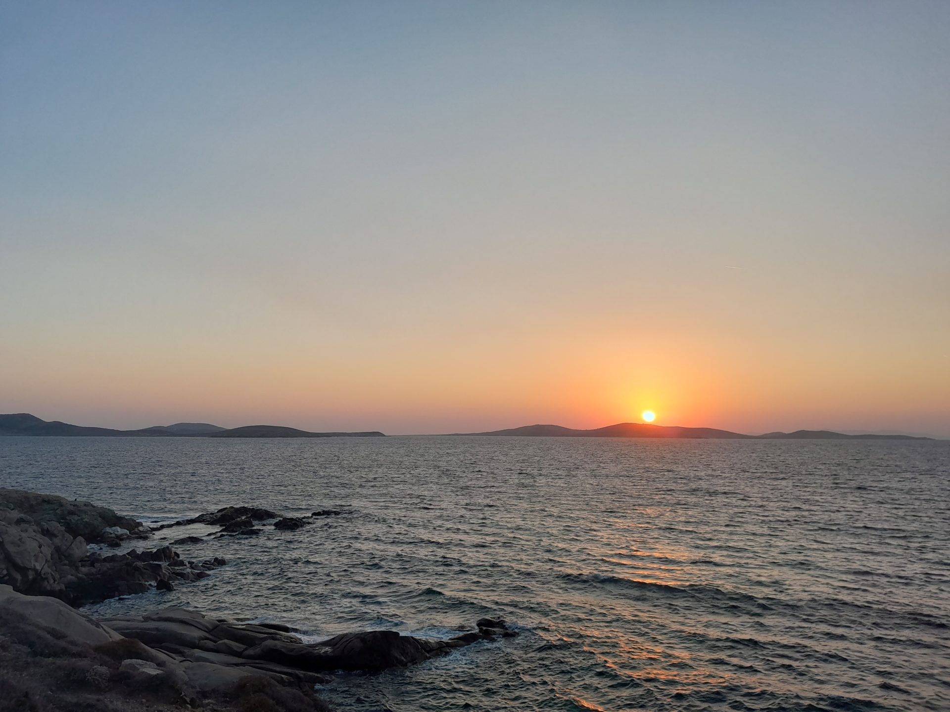 Sunset in Kapari beach, Mykonos Greece